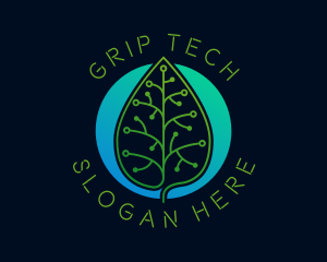 Organic Leaf Tech logo design