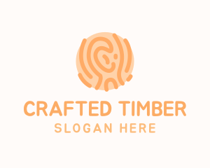 Wood Fingerprint Biometric logo design