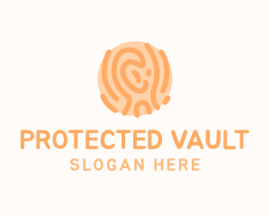 Wood Fingerprint Biometric logo design