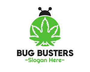 Green Cannabis Bug logo design