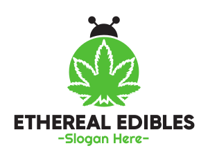 Green Cannabis Bug logo design