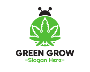 Green Cannabis Bug logo design