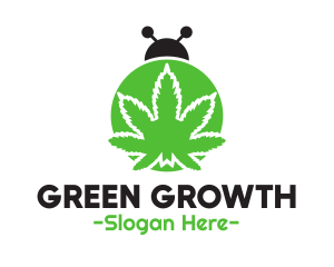 Green Cannabis Bug logo design