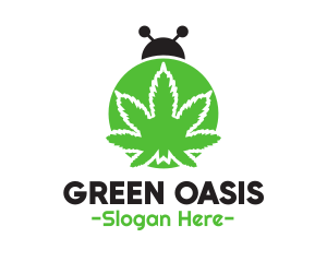 Green Cannabis Bug logo design