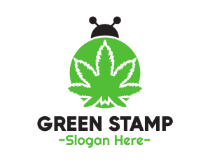 Green Cannabis Bug logo design