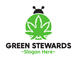 Green Cannabis Bug logo design