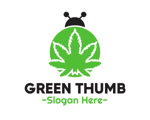 Green Cannabis Bug logo design