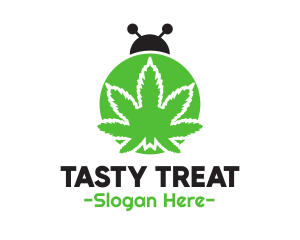 Green Cannabis Bug logo design