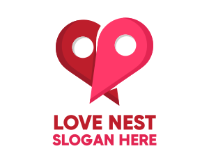 Love Location Pin logo design