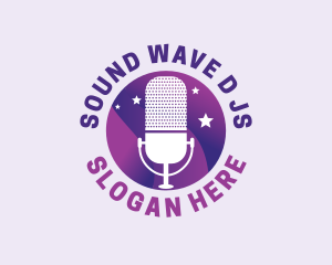 Gradient Mic Podcast logo design