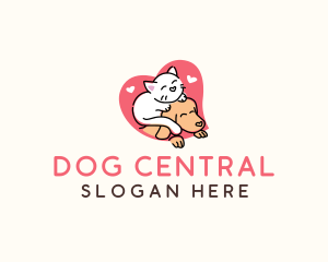 Cat Dog Heart logo design