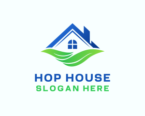 House Roof Leaves logo design