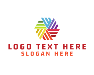 Colorful Hexagon Pinwheel  logo