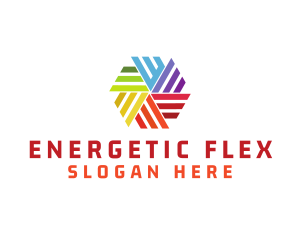 Colorful Hexagon Pinwheel  logo design