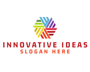 Colorful Hexagon Pinwheel  logo