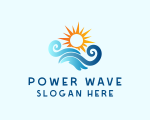 Sunrise Sea Waves logo design