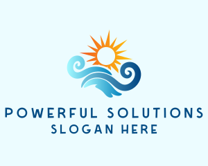 Sunrise Sea Waves logo design