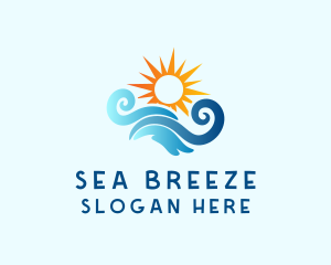 Sunrise Sea Waves logo design