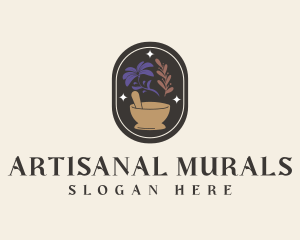 Mystical Spices Mortar Pestle logo design