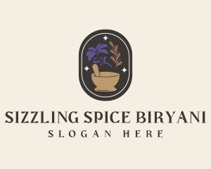 Mystical Spices Mortar Pestle logo design