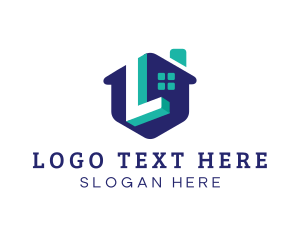 Modern House Letter L logo