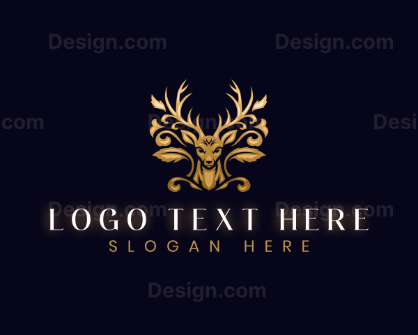 Luxury Floral Deer Logo