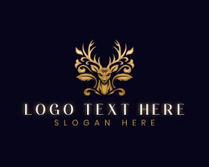 Luxury Floral Deer logo