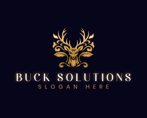 Luxury Floral Deer logo design