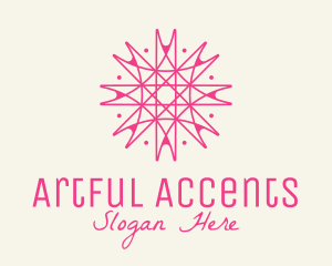 Pink Snowflake Decor logo design