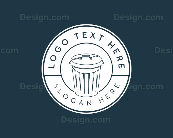 Minimalist Garbage Trash Can Logo