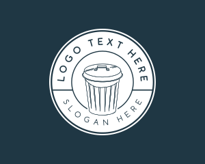 Minimalist Garbage Trash Can logo