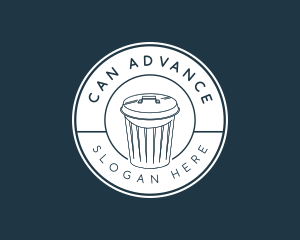 Minimalist Garbage Trash Can logo