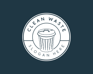 Minimalist Garbage Trash Can logo design