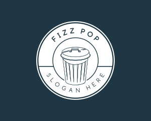 Minimalist Garbage Trash Can logo design