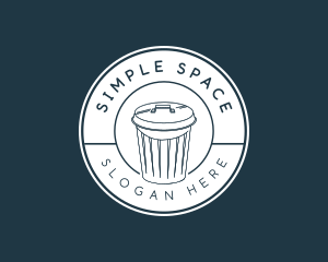 Minimalist Garbage Trash Can logo design