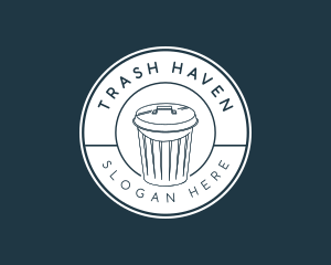 Minimalist Garbage Trash Can logo design