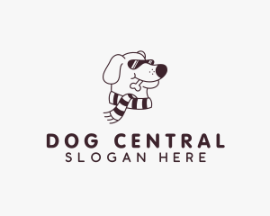 Scarf Sunglasses Dog logo design