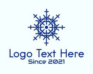 Blue Minimalist Snowflake logo