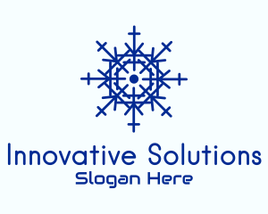 Blue Minimalist Snowflake Logo