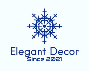 Blue Minimalist Snowflake logo design