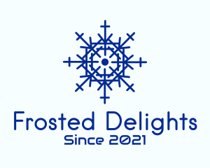 Blue Minimalist Snowflake logo design