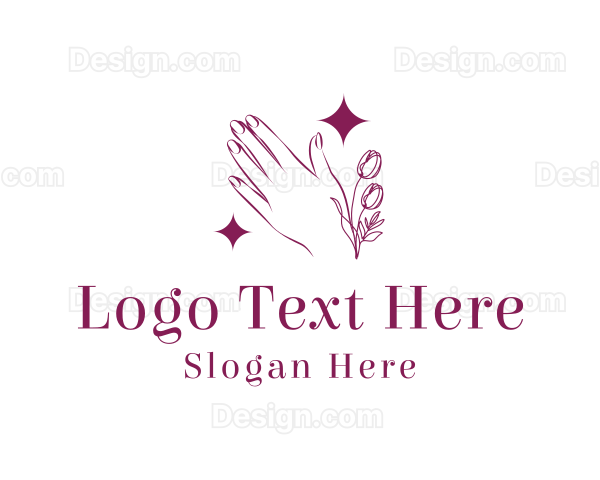 Hand Floral Sparkle Logo