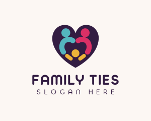 Parenting Family Heart logo design