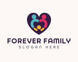 Parenting Family Heart logo design
