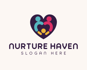 Parenting Family Heart logo design