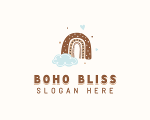 Boho Rainbow Cloud logo design