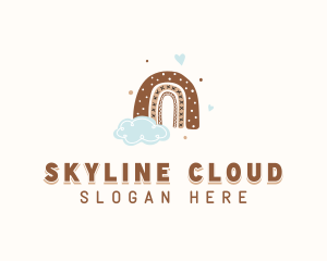 Boho Rainbow Cloud logo design