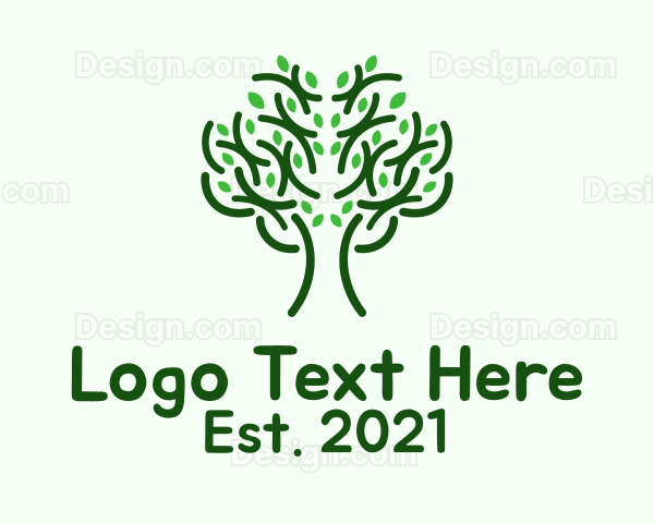 Symmetrical Tree Outline Logo