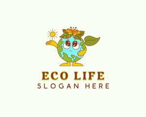 Eco Environmental Globe logo design