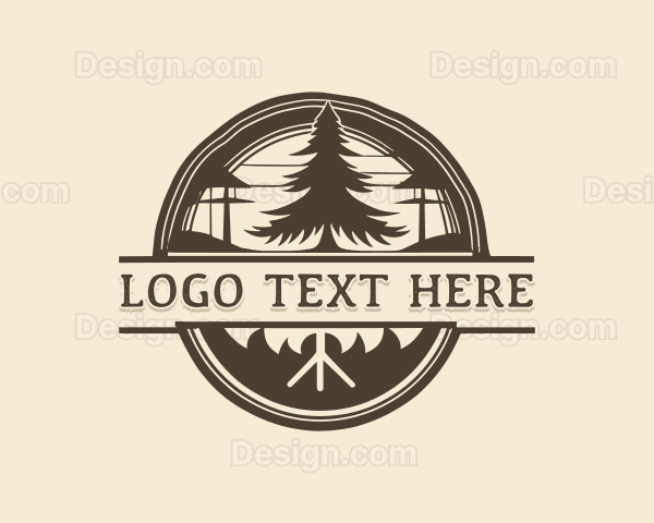 Pine Tree Woodworking Craft Logo